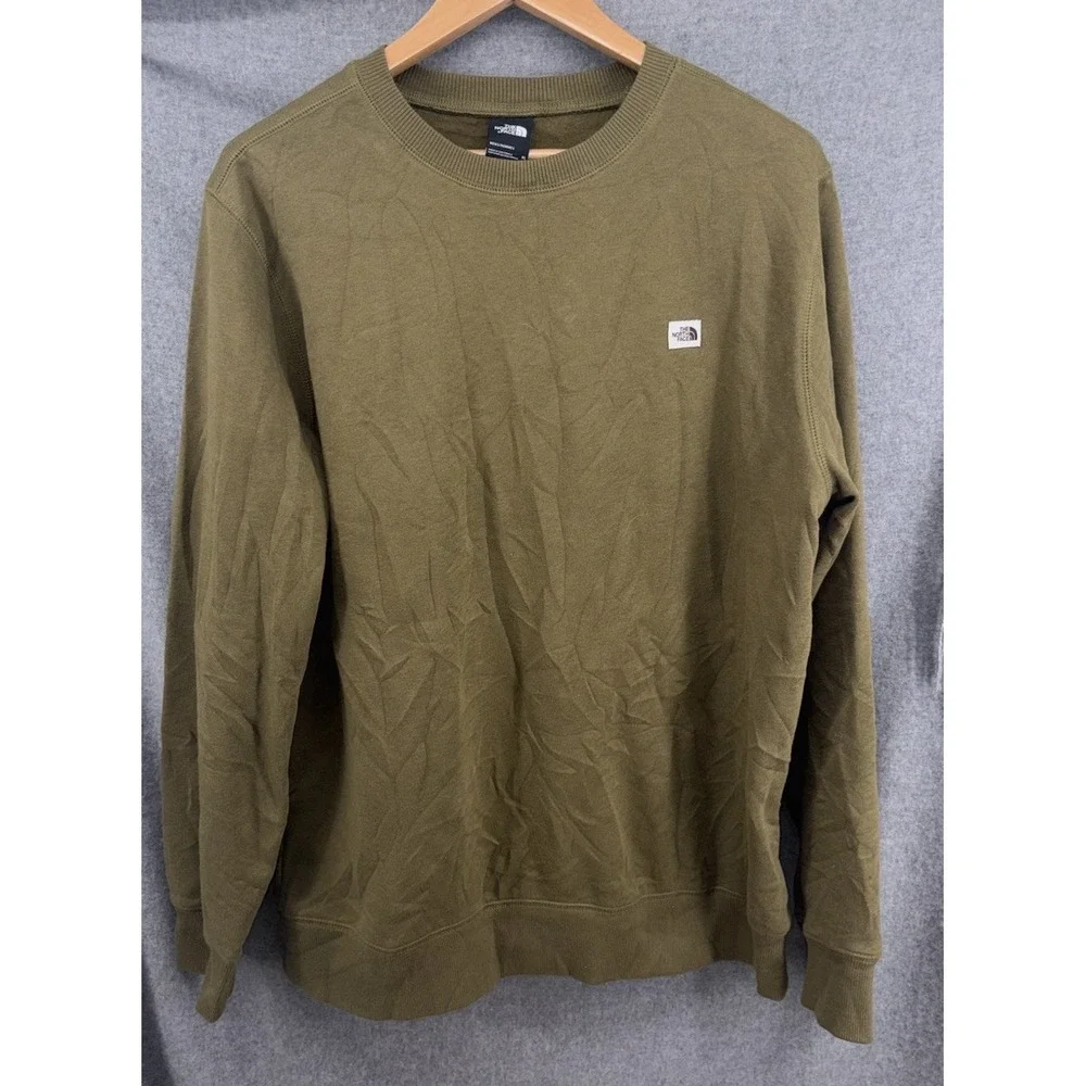 The North Face Mens XL Fleece Crewneck Sweatshirt Army Green